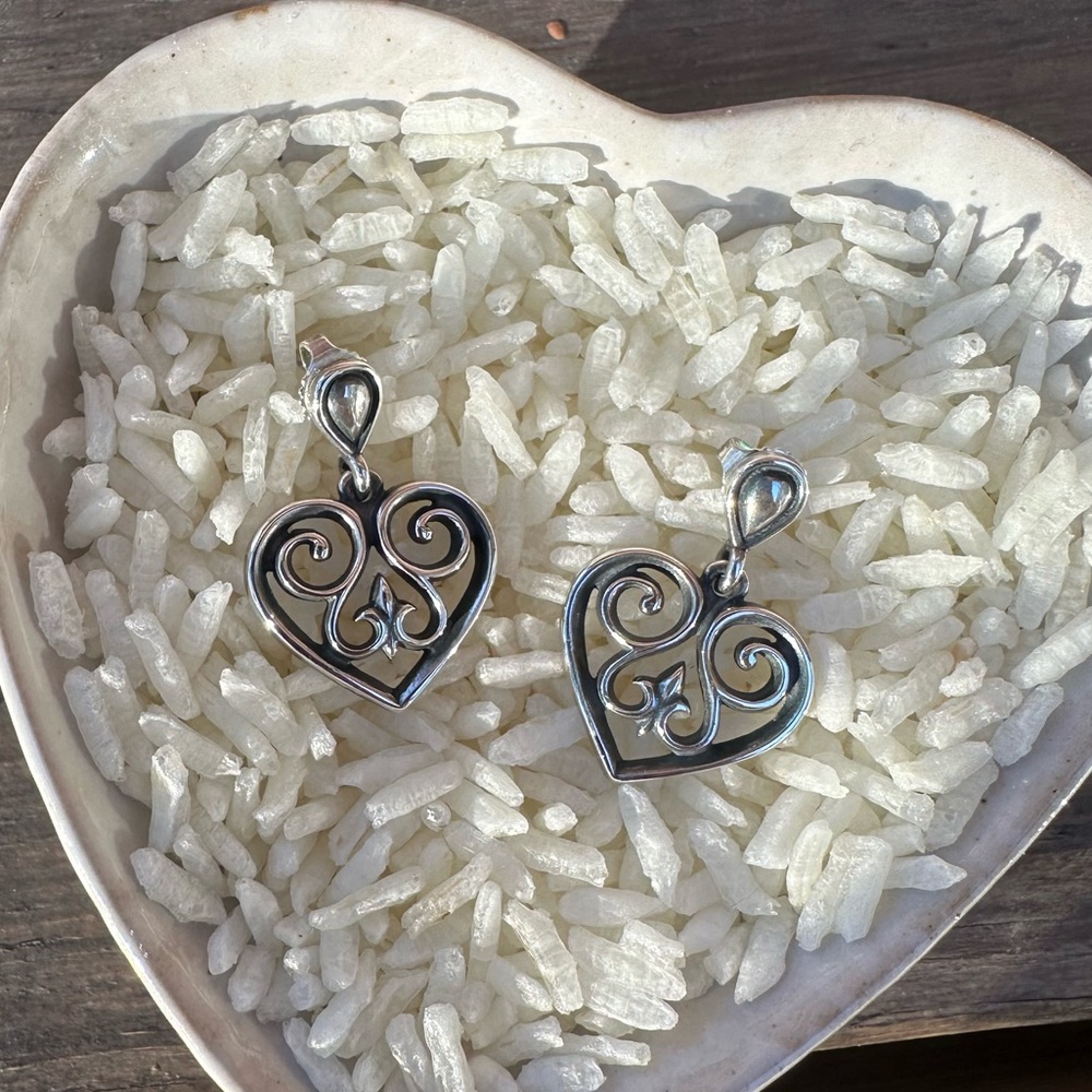 James Avery- retired heart drop earrings